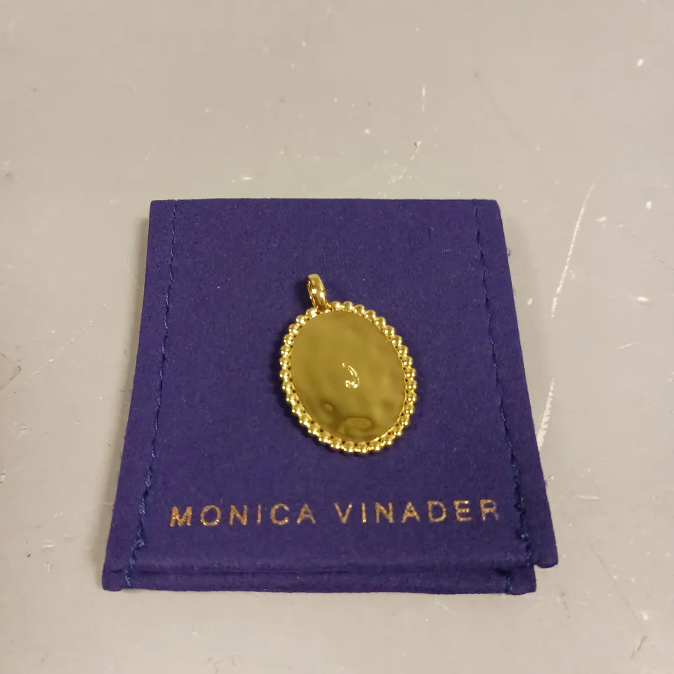 MONICA VINADER PERSONALISED 'J' GOLD PENDANT 