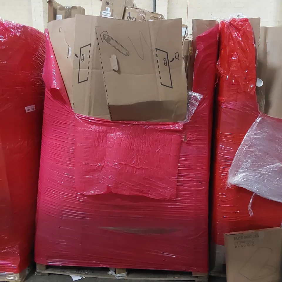 PALLET CONTAINING ASSORTED CONSUMER PRODUCTS TO INCLUDE: OFFICE CHAIR, ALUMINIUM LADDER, COFFEE MACHINE, TOILET SAFETY RAIL ECT