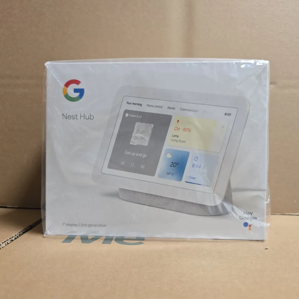 BOXED GOOGLE 2ND GENERATION NEST HUB W. 7" DISPLAY