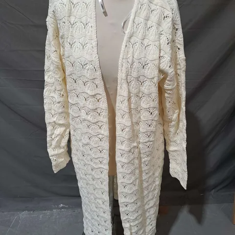 APRICOT OPEN CARDIGAN IN CREAM SIZE 12