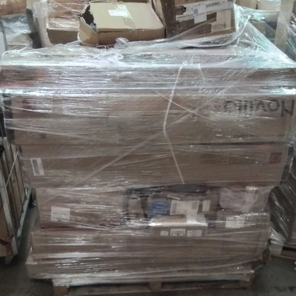 PALLET CONTAINING LAWN ROLLER, BOXED AND BAGGED MATTRESSES AND LOTS MORE UNMARKED BOXED ITEMS 