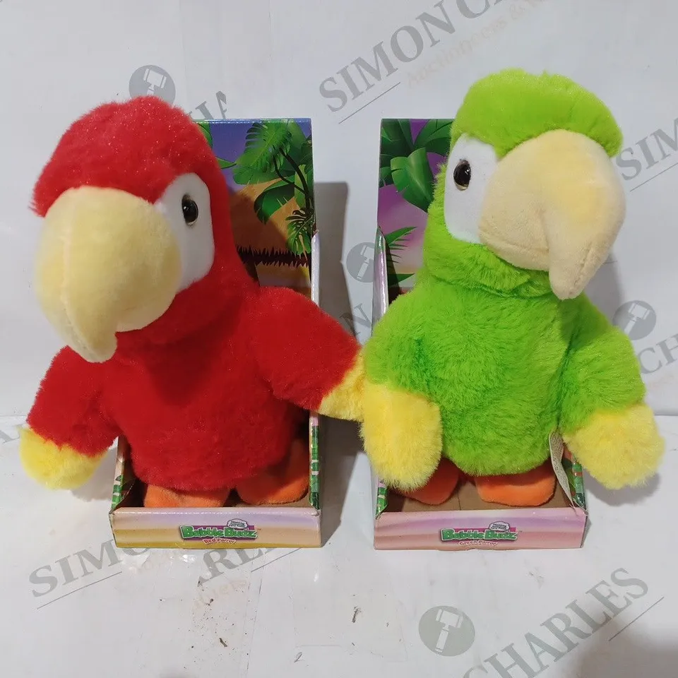 SET OF 2 BUBBLE BUDZ PARROTS