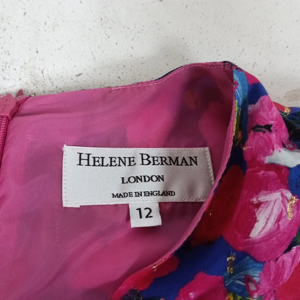 HELENE BERMAN LONDON FLORAL DRESS – MADE IN ENGLAND, UK SIZE 12