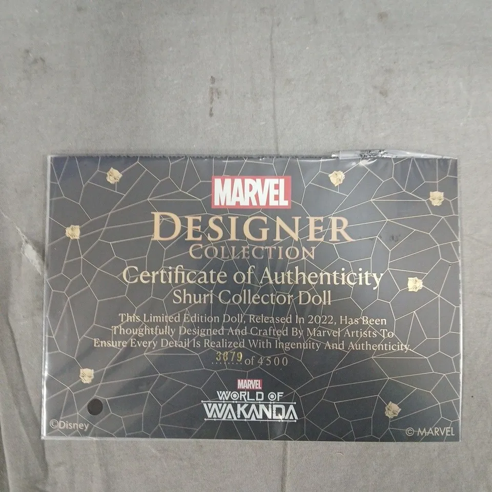 MARVEL DESIGNER COLLECTION WORLD OF WAKANDA LIMITED EDITION SHURI DOLL - 3879 OF 4500