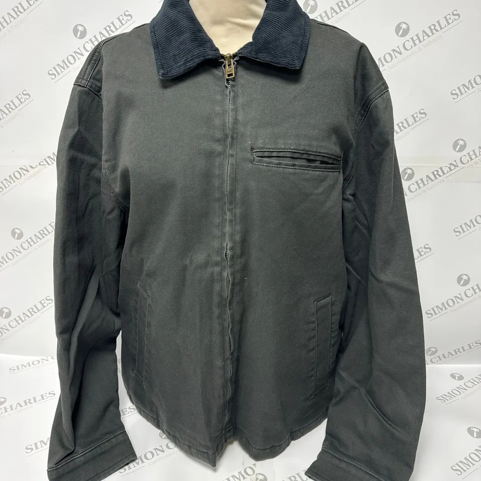 HOLLISTER ZIP THROUGH COLLARED JACKET IN GREEN SIZE S
