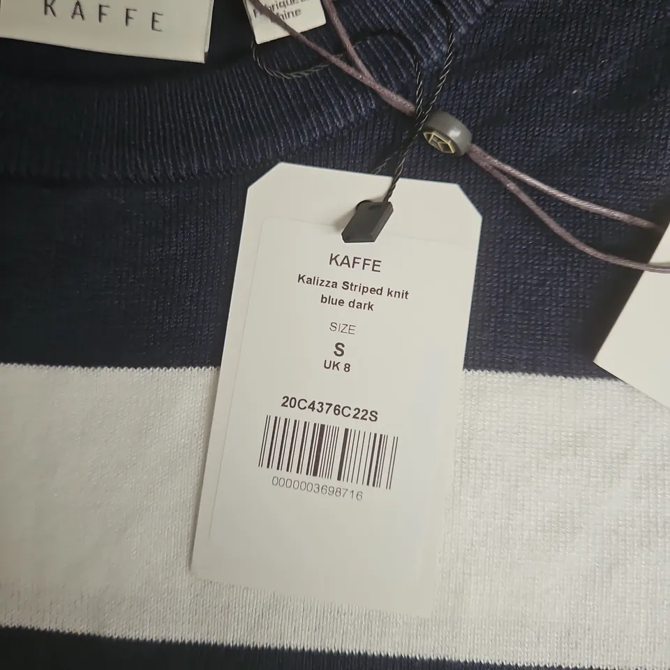 KAFFE KALIZZA STRIPED KNIT TOP – NAVY & WHITE, UK 8 (S)
