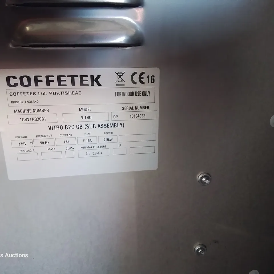 COFFETEK VITRO BEAN TO CUP & HOT DRINK DISPENCER