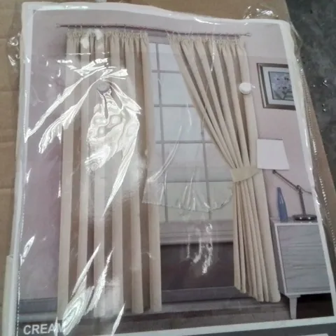 BAGGED SOLAR THERMAL PENCIL PLEAT BLACKOUT 66"×54" CREAM CURTAINS