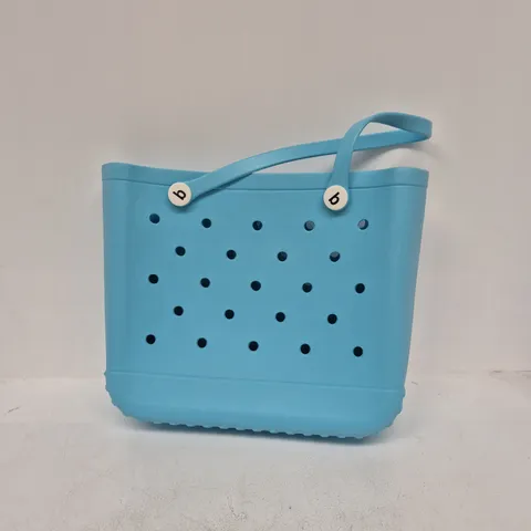 BLUE SILICONE TOTE BAG IN THE STYLE OF CROCS