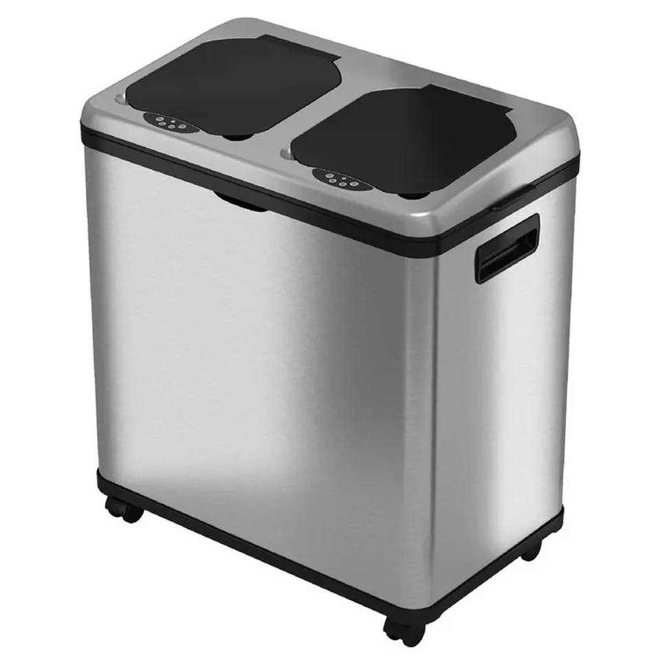 BOXED GRAVELLE STAINLESS STEEL 60 LITRE MOTION SENSOR BIN (1 BOX)