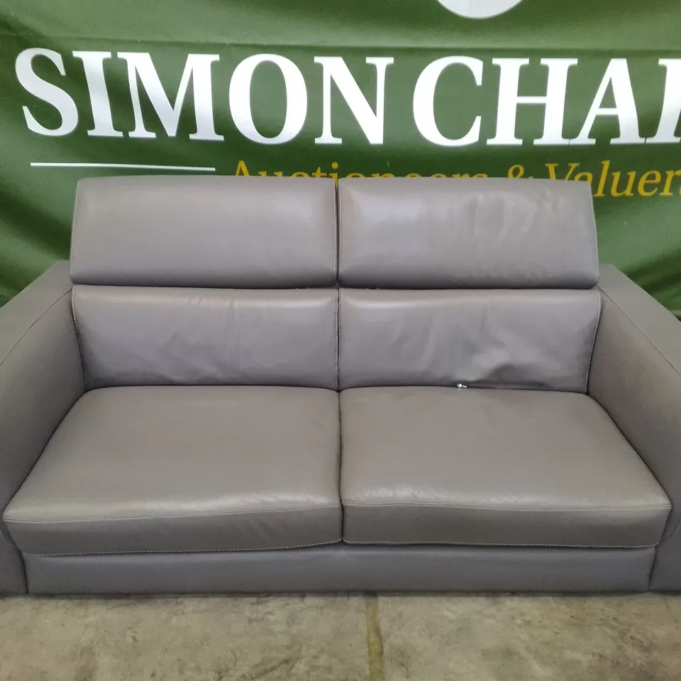 2 SEATER SOFA - GREY LEATHER