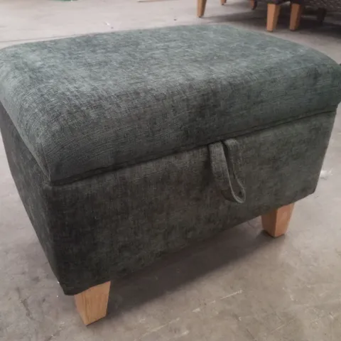 49CM WIDE OTTOMAN - GREEN CHENILLE