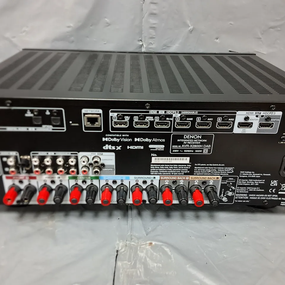 DENON AVR-X2800H (BLACK) DOLBY ATMOS AND DTS:X AV RECEIVER
