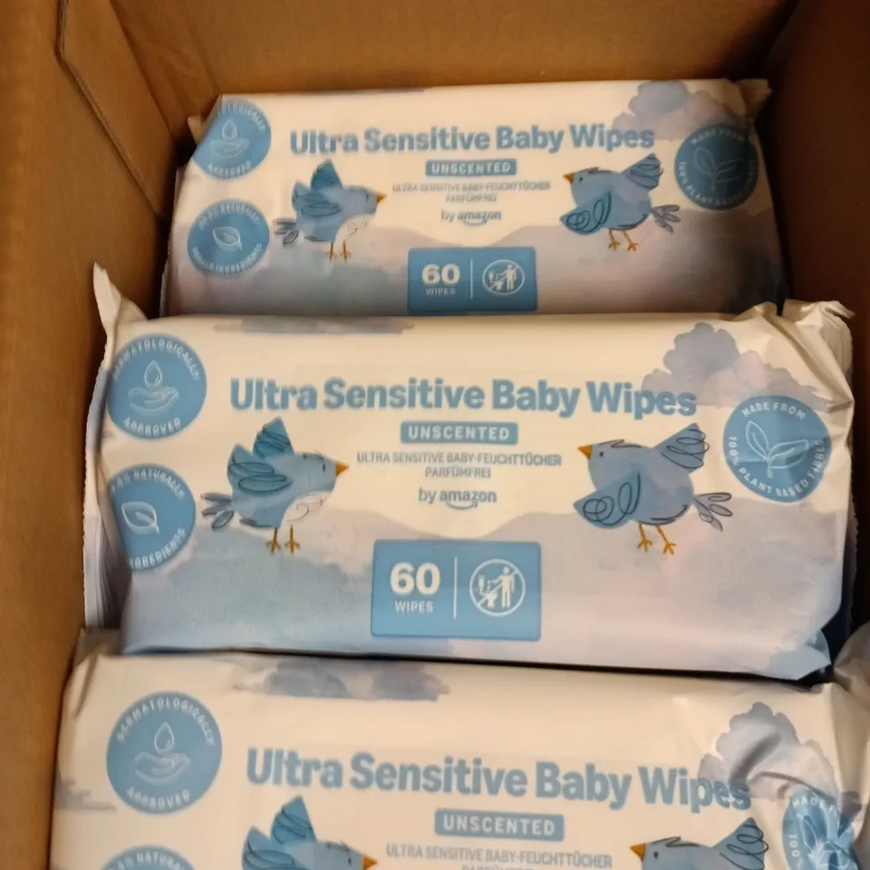 APPROXIAMTELY 20 AMAZON BABY ULTRA SENSITIVE BABY WIPES UNSCENTED MULTIPACKS 