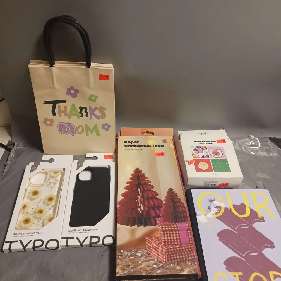 MEDIUM BOX OF APPROXIMATELY 20 ASSORTED HOUSEHOLD ITEMS TOINCLUDE PHONE CASES, CHRISTMAS CARDS AND GIFT BAGS