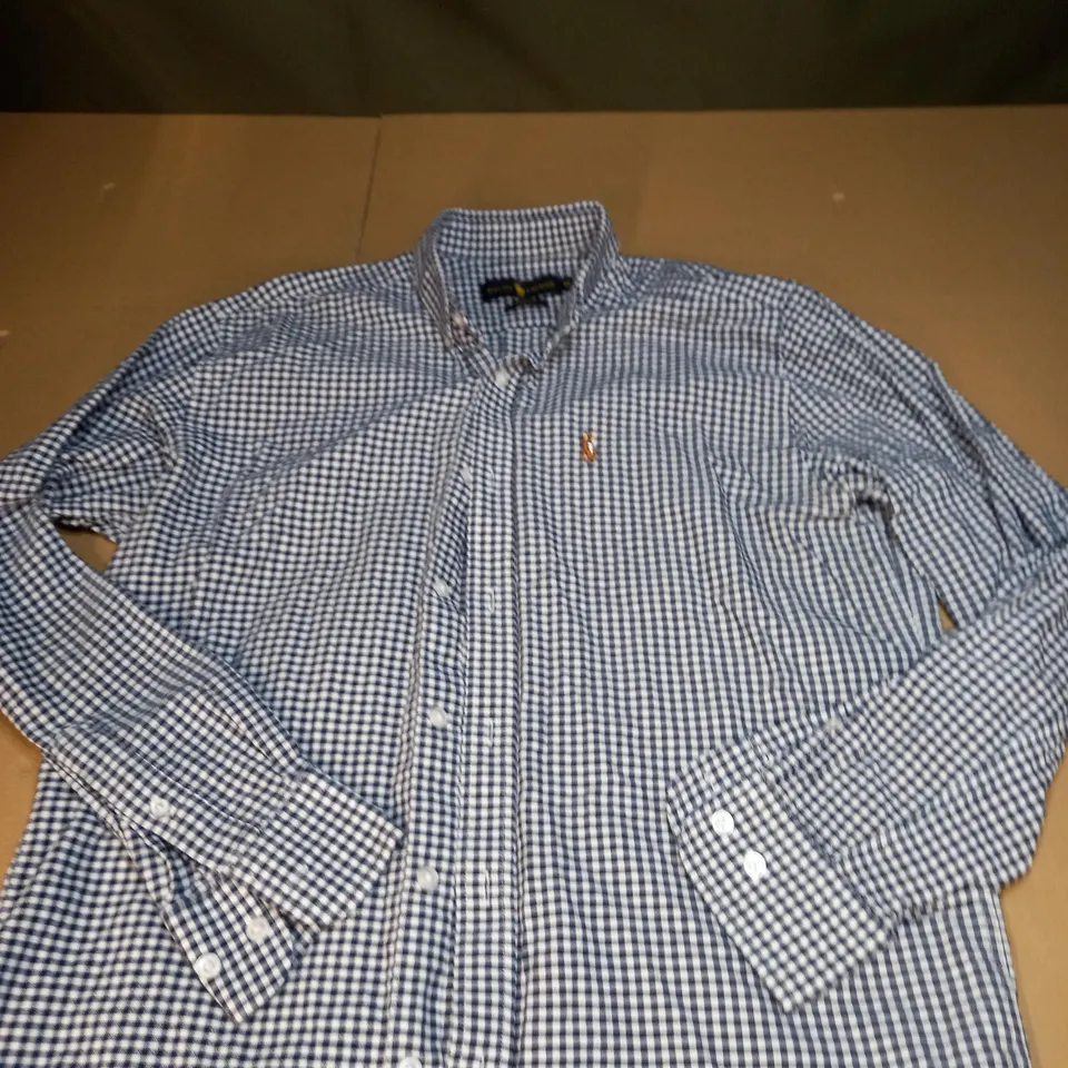 MENS POLO RALPH LAUREN CHEQUERED SHIRT SIZE M