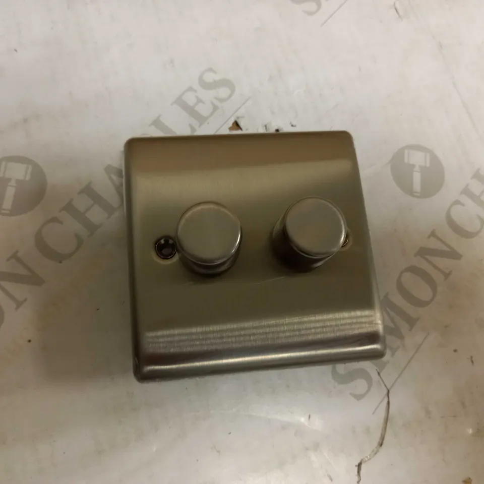 BG ELECTRICAL DOUBLE DIMMER INTELLIGENT LIGHT SWITCH, BRUSHED STEEL, 2-WAY