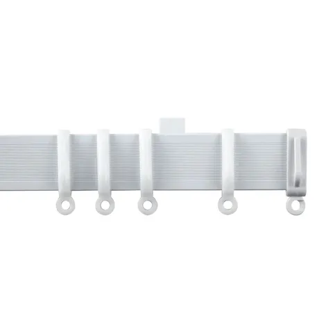MINKAH WHITE PLASTIC/ACRYLIC SINGLE CURTAIN TRACK
