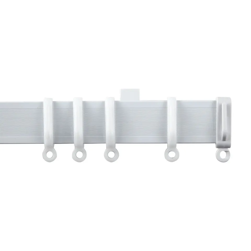 MINKAH WHITE PLASTIC/ACRYLIC SINGLE CURTAIN TRACK