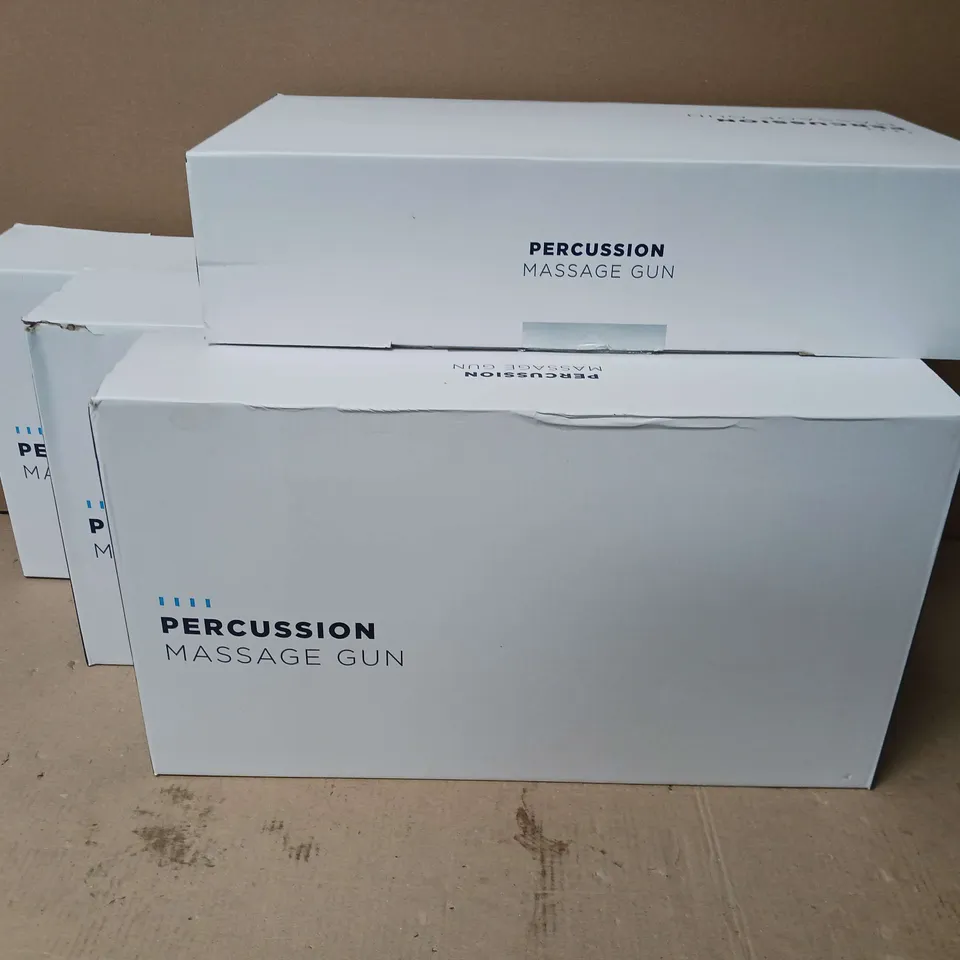 LOT OF 4 BOXED PERCUSSION MASSAGE GUNS