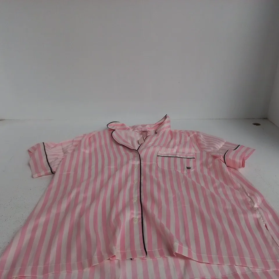 VICTORIA'S SECRET PINK STRIPE PYJAMA SET LARGE
