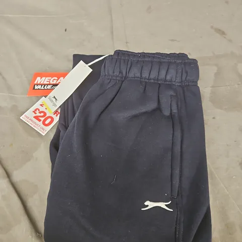 SLAZENGER NAVY TRACKSUIT TROUSERS WITH LOGO – JOGGERS SIZE M