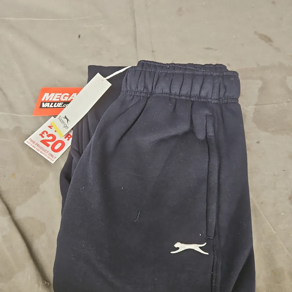 SLAZENGER NAVY TRACKSUIT TROUSERS WITH LOGO – JOGGERS SIZE M