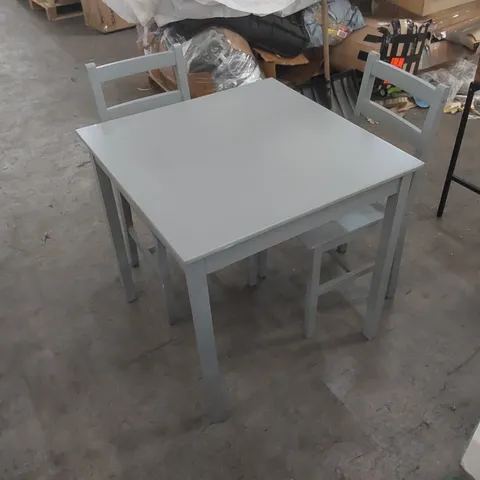 WOODEN TABLE AND 2 CHAIRS SET - GREY