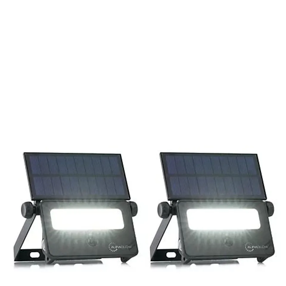 OUTLET AURAGLOW SOLAR SECURITY FLOOD LIGHT SET OF 2