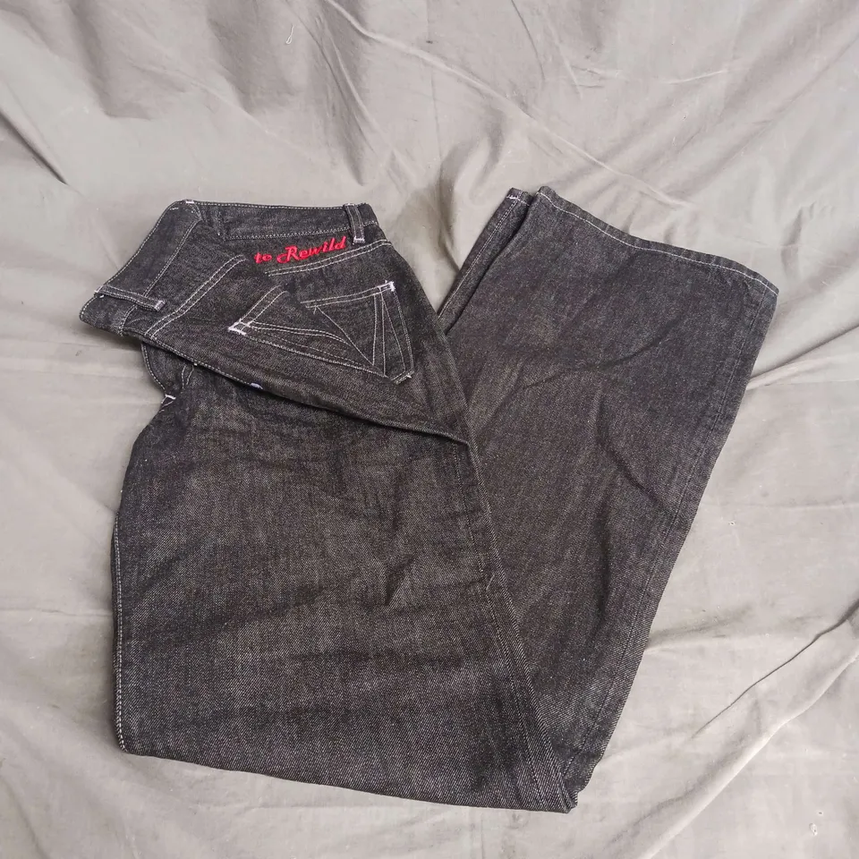 VIVIENNE WESTWOON RAY 5 POCKET JEANS IN BLACK WASH SIZE 28W