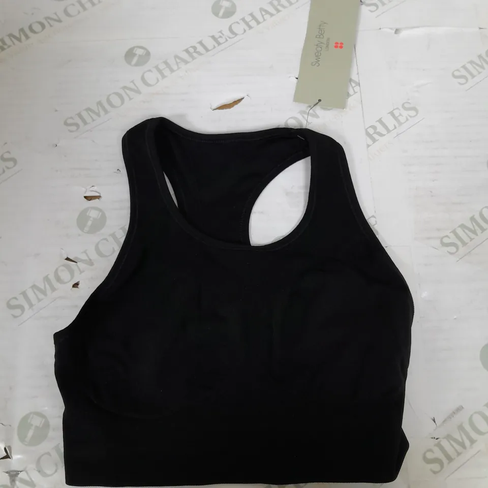 SWEATY BETTY STAMINA WORKOUT BRA IN BLACK - MEDIUM