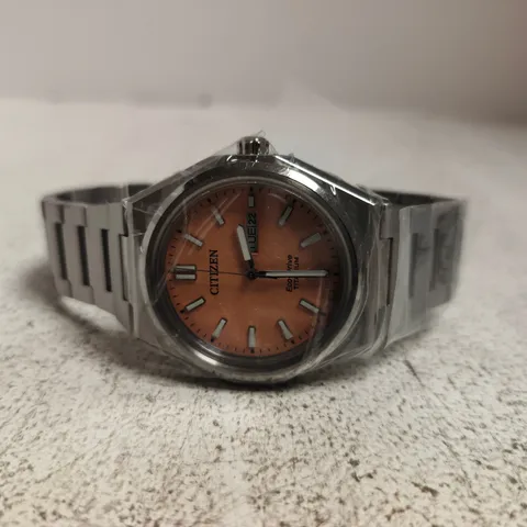 CITIZEN ECO-DRIVE WATCH WITH ORANGE DIAL