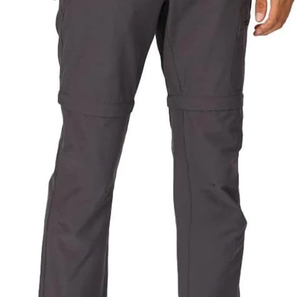 REGATTA HIGHTON MEN'S HIKING TROUSERS WITH ZIP SEAL GREY SIZE 32"