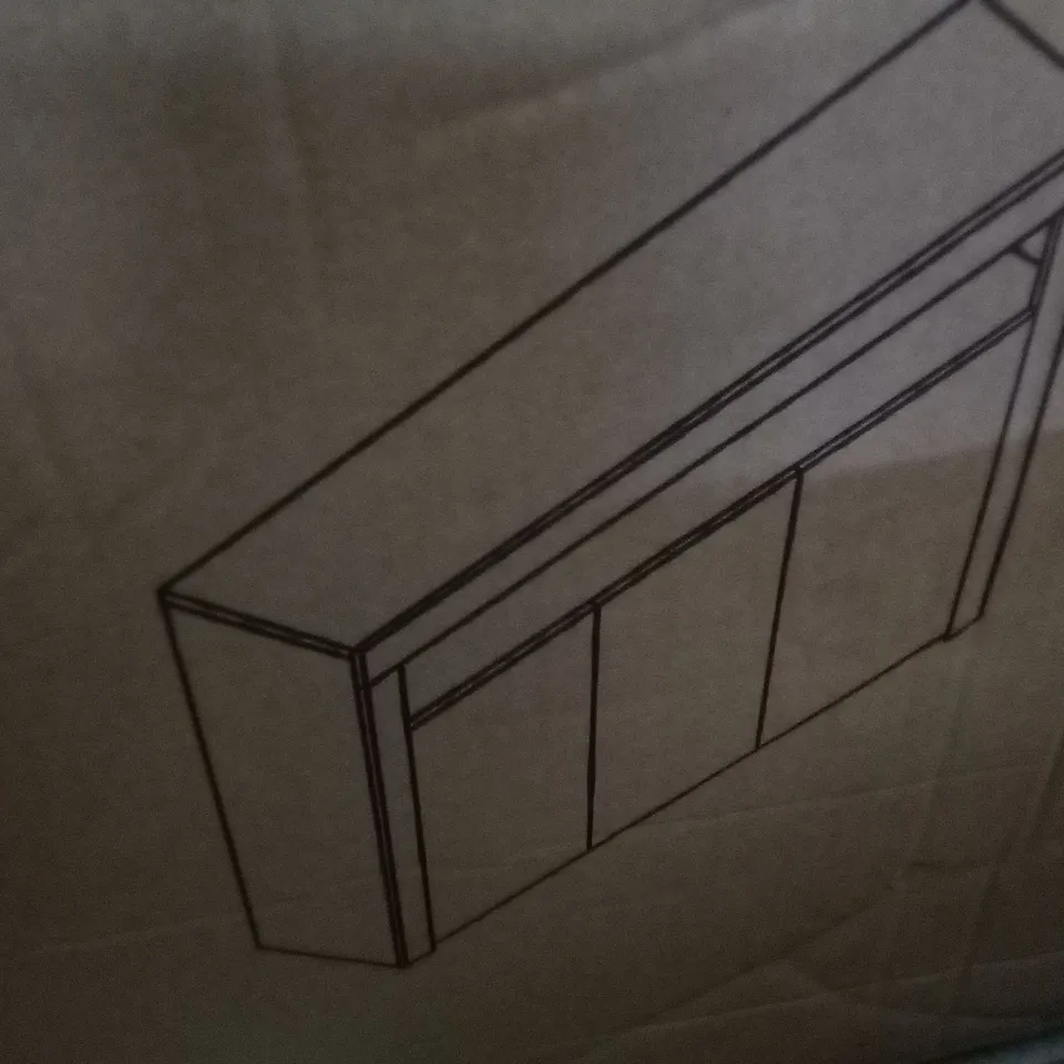 BOXED 3 DRAWER SIDEBOARD - WHITE/GREY (2 BOXES)