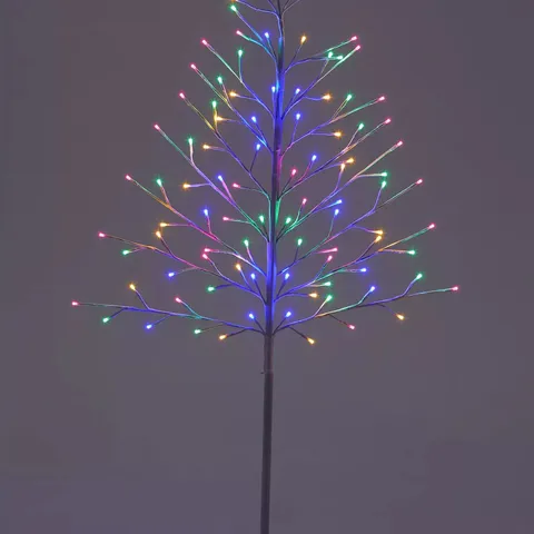 BOXED 4FT LIT FLAT WHITE TREE - MULTI PASTEL (1 BOX)