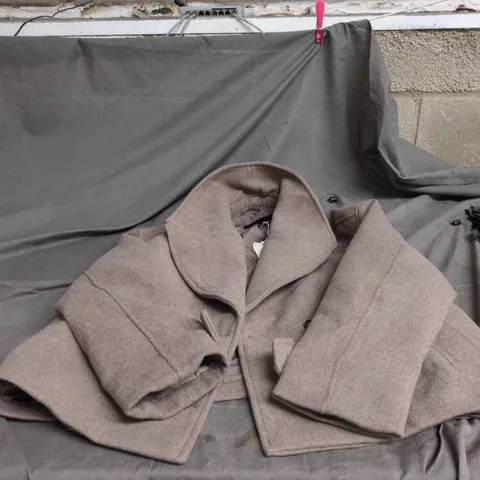 ZARA WOMEN'S TAUPE WOOL-BLEND COAT, SIZE UK S (US S)