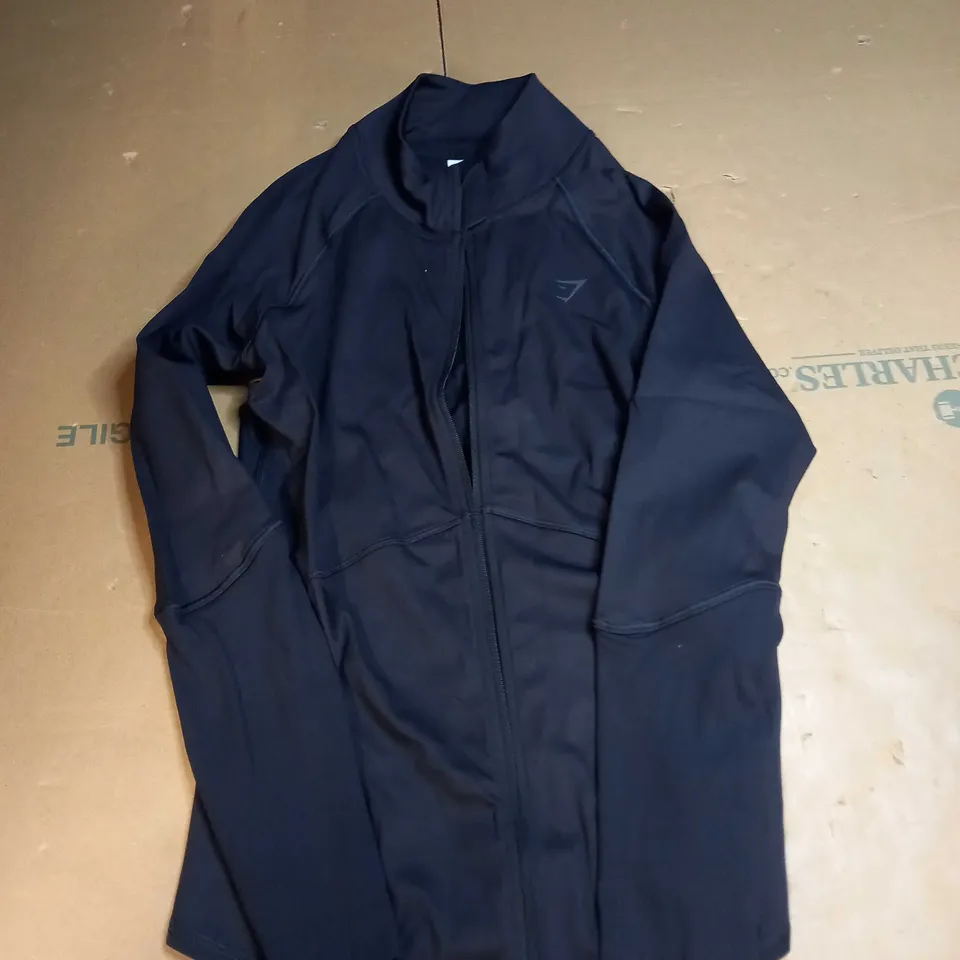 GYMSHARK ELEVATE ZIP UP IN BLACK - SIZE XS
