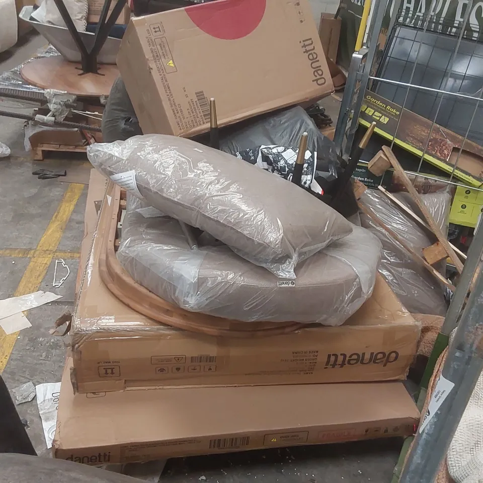 PALLET CONTAINING A LARGE QUANTITY OF ASSORTED FURNITURE PARTS ECT