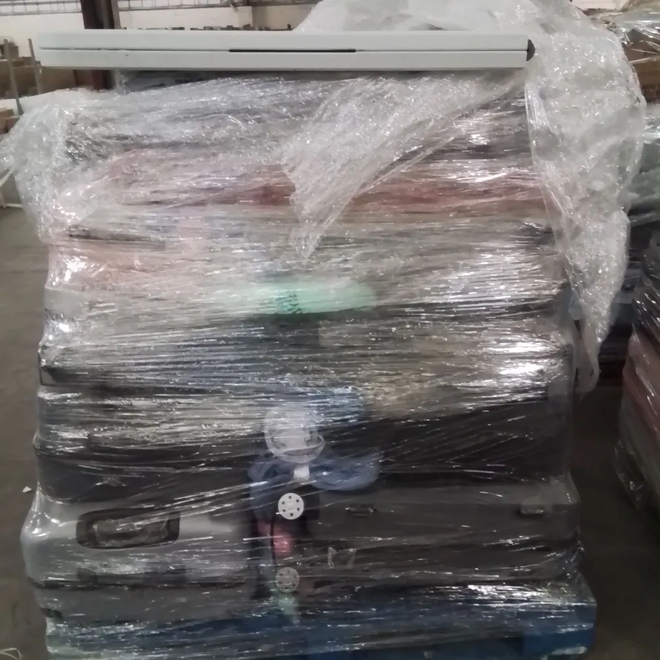 PALLET OF SUITCASES AND OTHER HOUSEHOLD GOODS TO INCLUDE;FOLDING TABLE,YOGA MATS