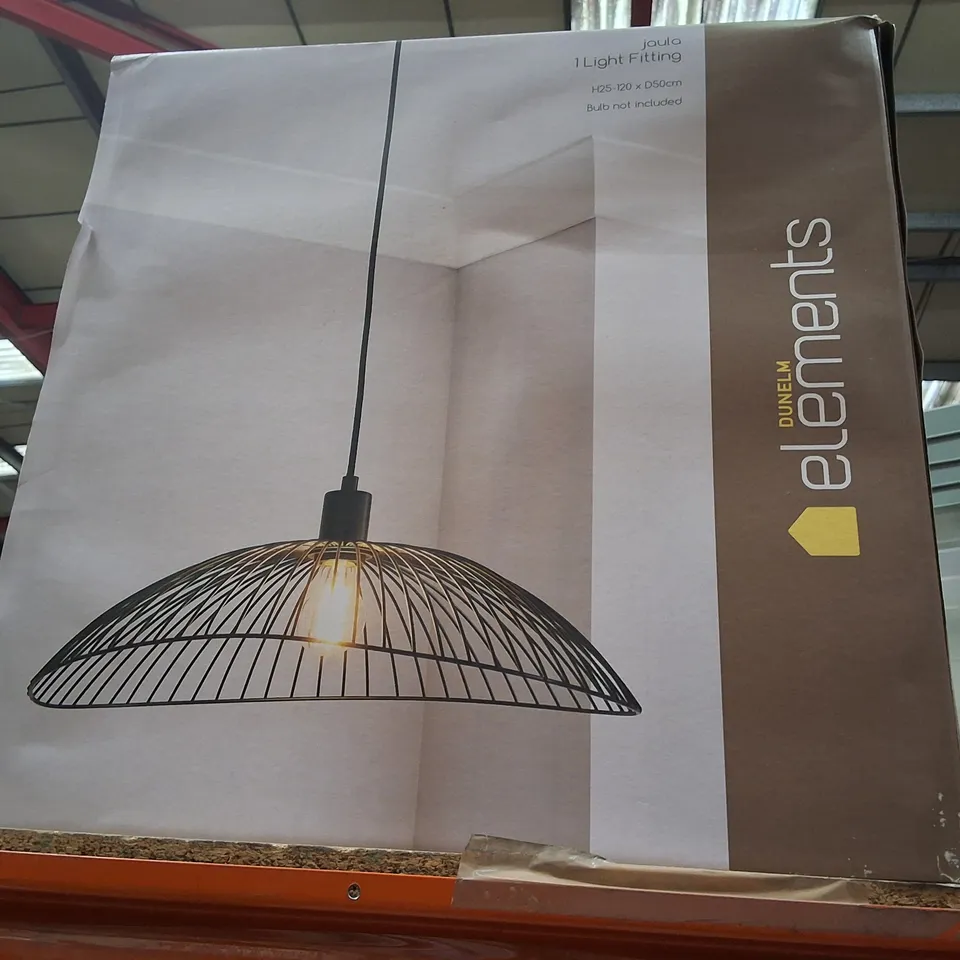 BOXED DUNELM ELEMENTS 1 LIGHT PENDANT FITTING