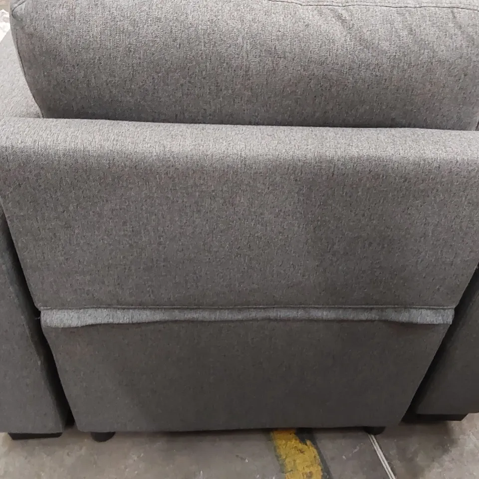 GREY FABRIC 1-SEATER LOUNGE CHAIR WITH STORAGE (1 ITEM)