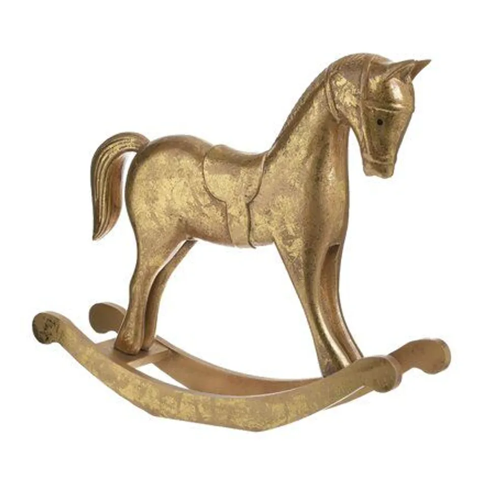 WOODEN ROCKING HORSE GOLDEN 38?9?31 