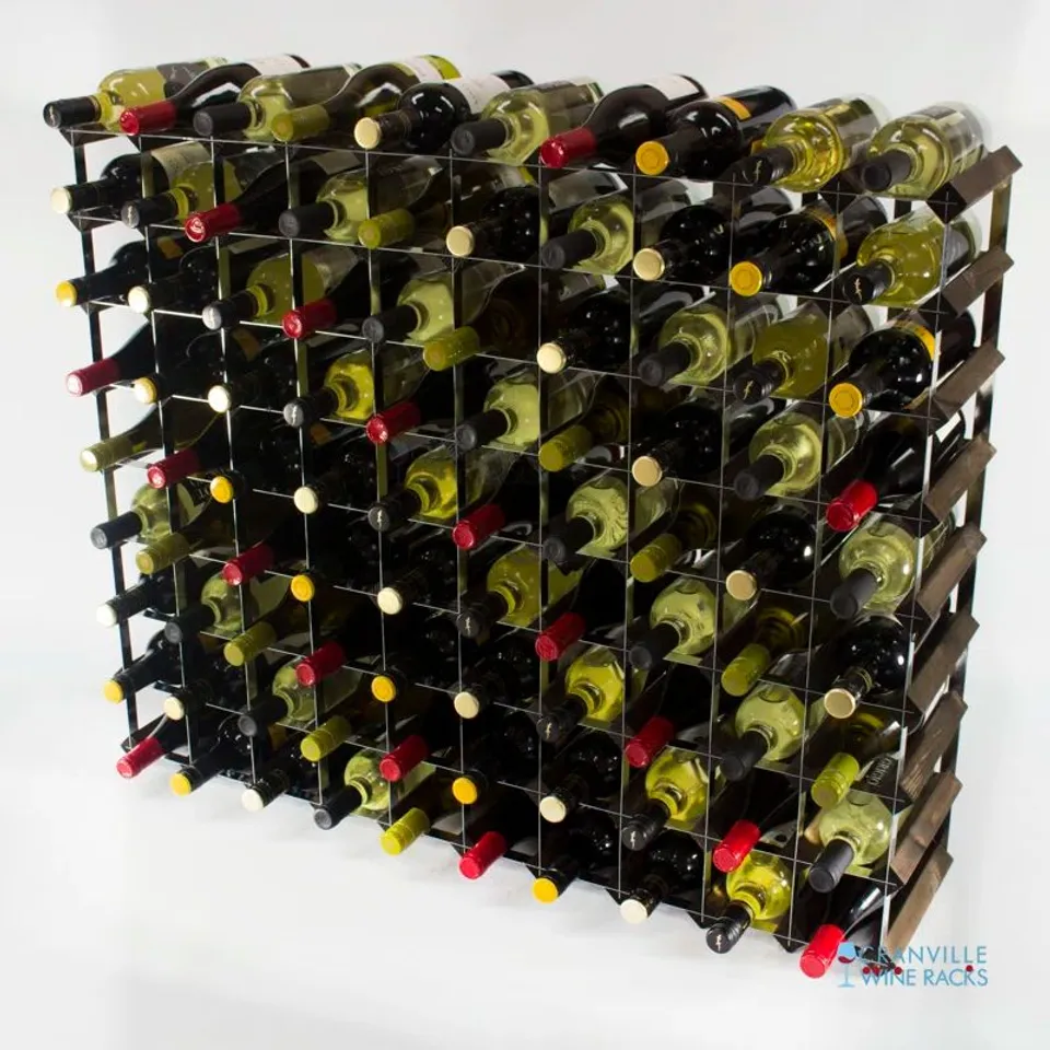 BOXED LIDDLE 90 BOTTLE WINE RACK