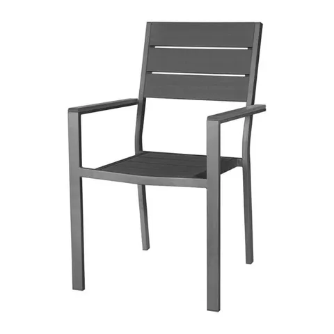 Boxed Bolero Valletta Slatted Armchairs Grey (4 Pack)