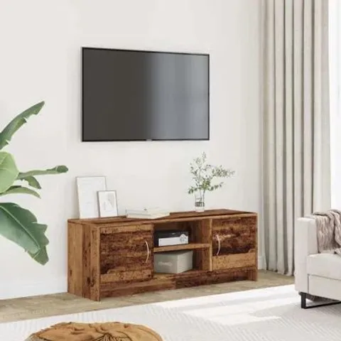 BOXED TV STAND MADE OF ARTISAN OAK WOOD, 102×30×37.5CM