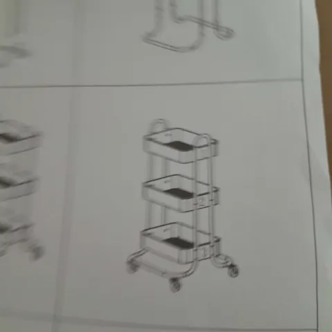 3-TIER METAL UTILITY CART