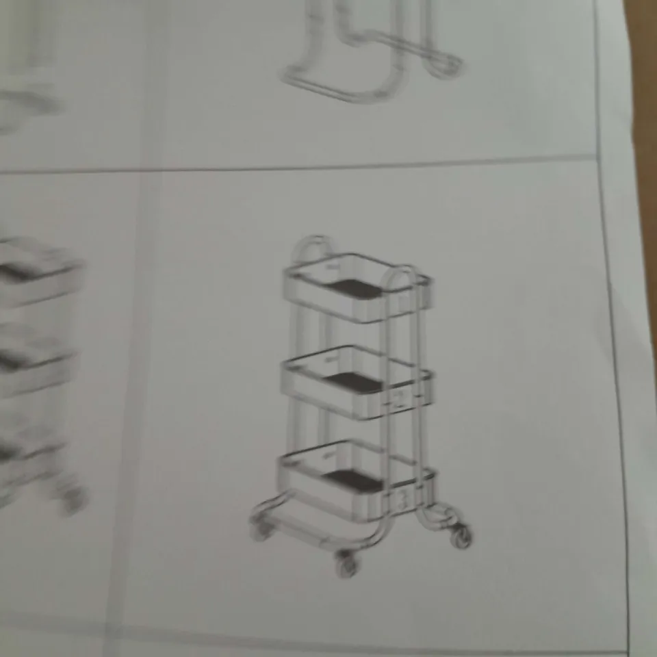 3-TIER METAL UTILITY CART