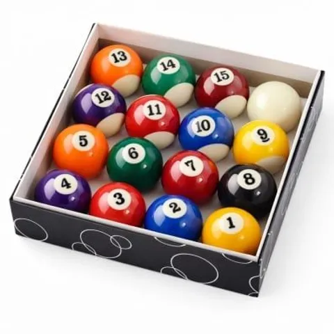 BOXED OYPLA FULL SIZE UK REGULATION 16 SPOTS AND STRIPES POOL BALL SET 2"