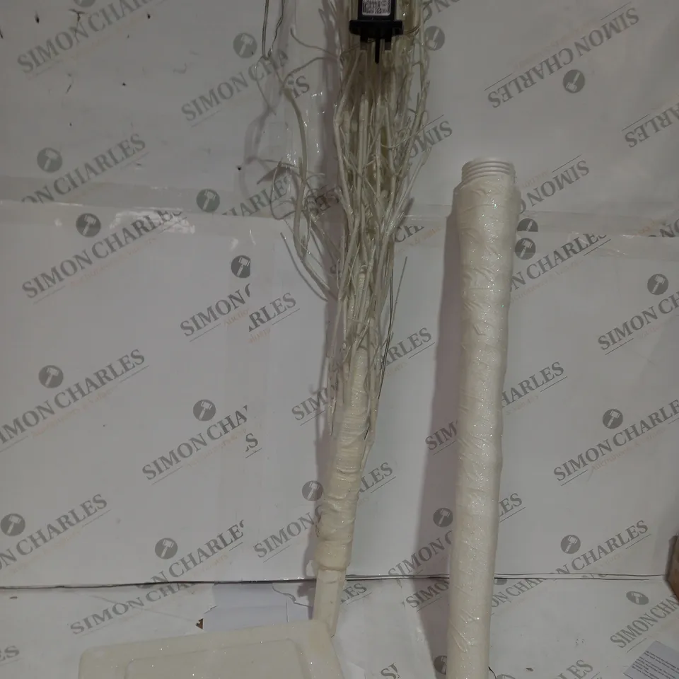 ALISON CORK PRE LIT GLITTER BRANCH TREE - WHITE- COLLECTION ONLY