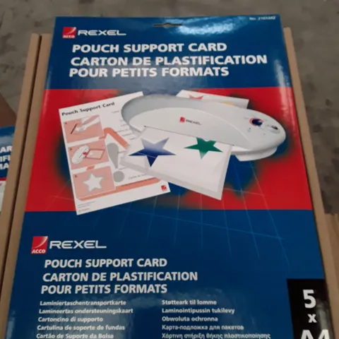 BOX CONTAINING 5 PACKS OF 5 BRAND NEW REXEL A4 POUCH SUPPORT CARDS